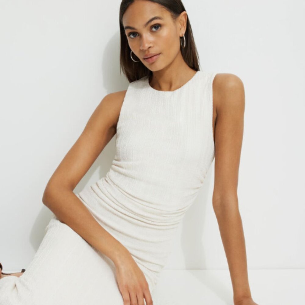 Dynamite White Textured Maxi Dress, Size S